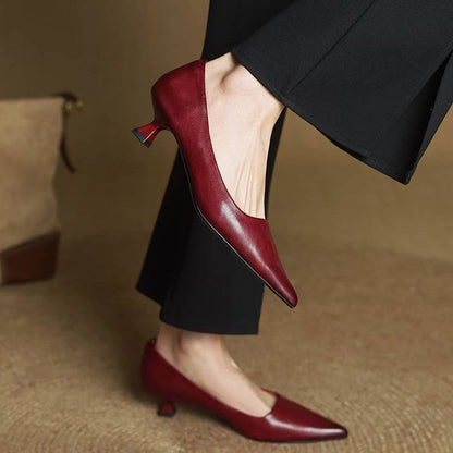 Chaussures à talons sculptés en cuir Noah