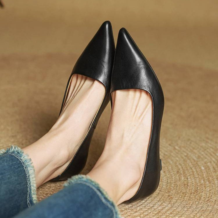 Chaussures à talons sculptés en cuir Noah