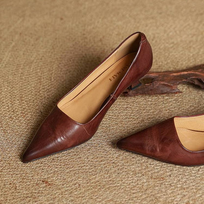 Chaussures à talons sculptés en cuir Noah