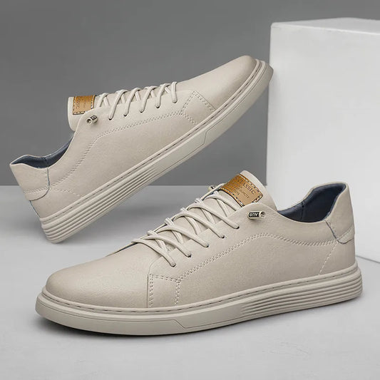 Baskets en cuir style richelieu