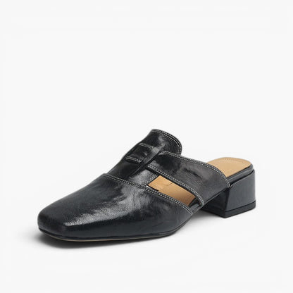 Mules en cuir à bout carré Lawson