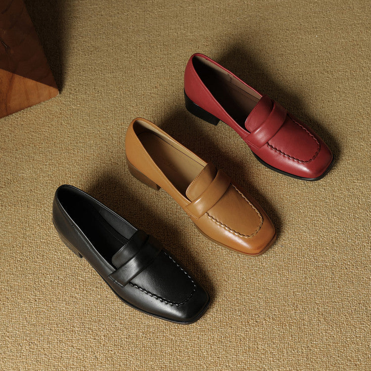 Mocassins en cuir à bout carré Elsie