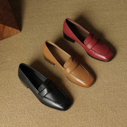 Mocassins en cuir à bout carré Elsie