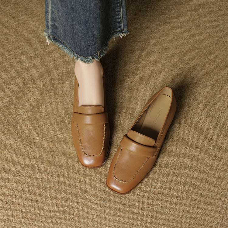 Mocassins en cuir à bout carré Elsie