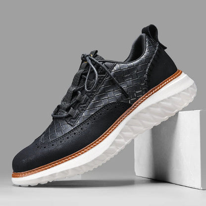 Drake Burnished Leather Trainers