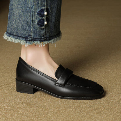 Mocassins en cuir à bout carré Elsie