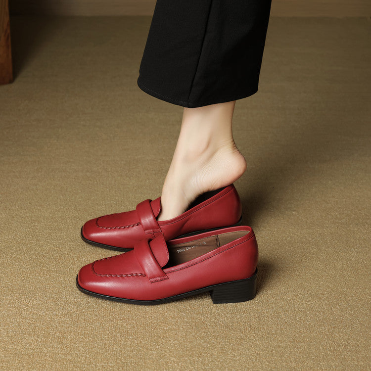 Mocassins en cuir à bout carré Elsie