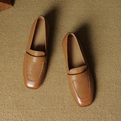 Mocassins en cuir à bout carré Elsie