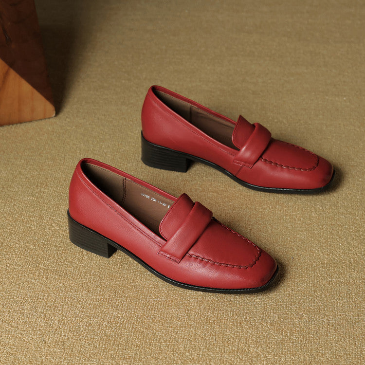 Mocassins en cuir à bout carré Elsie