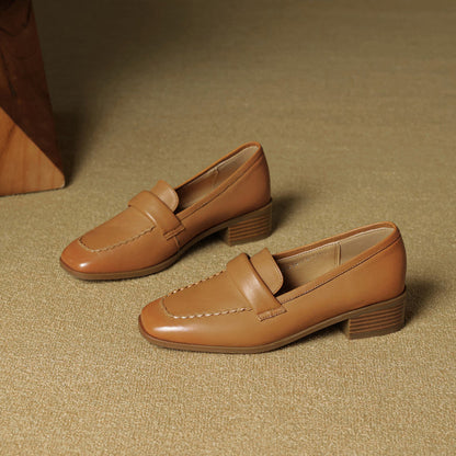 Mocassins en cuir à bout carré Elsie