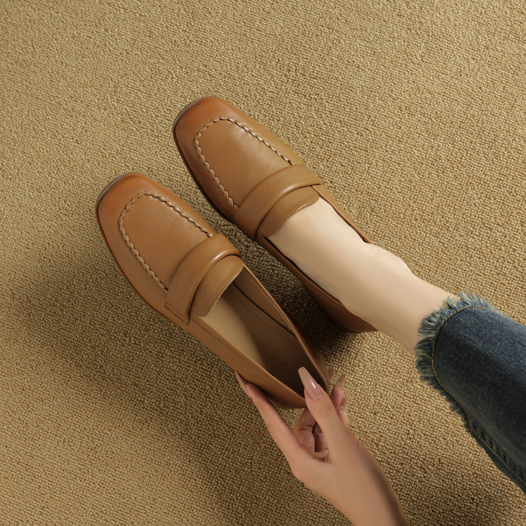 Mocassins en cuir à bout carré Elsie