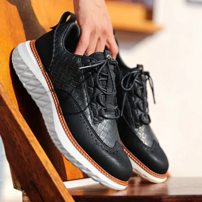 Drake Burnished Leather Trainers