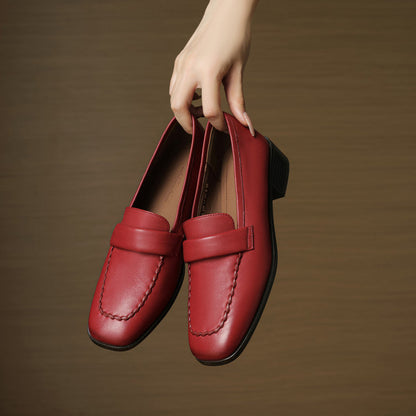 Mocassins en cuir à bout carré Elsie