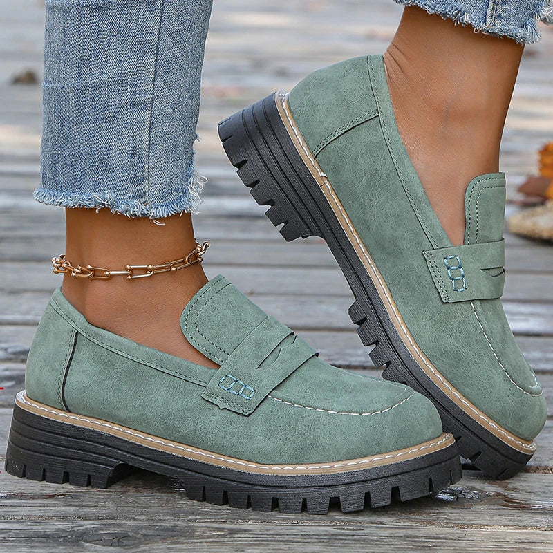 Mocassins compensés en daim Bromley