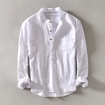 Caleb Linen Mandarin Shirt