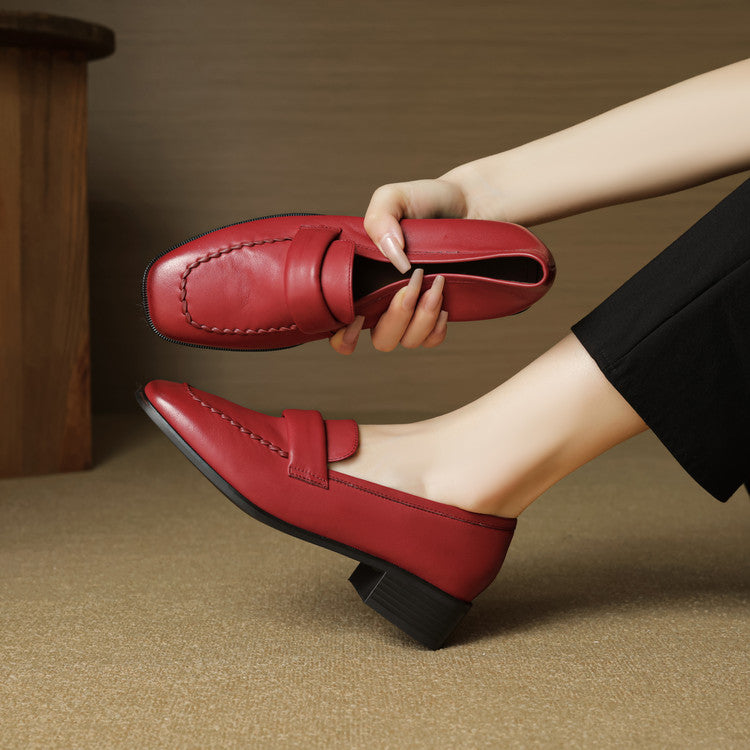 Mocassins en cuir à bout carré Elsie