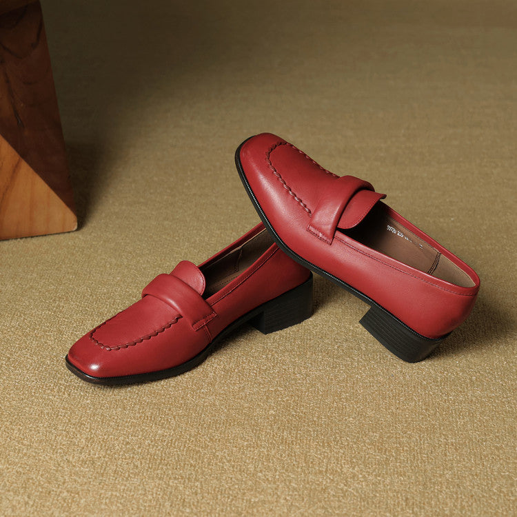 Mocassins en cuir à bout carré Elsie