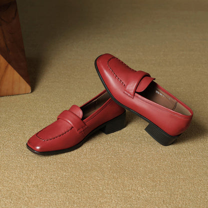 Mocassins en cuir à bout carré Elsie