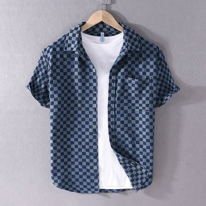 CHEMISE EN JEAN À CARREAUX MASON