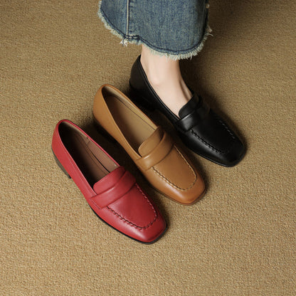 Mocassins en cuir à bout carré Elsie