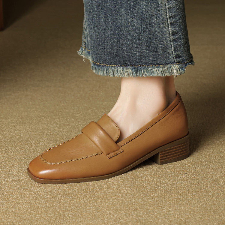 Mocassins en cuir à bout carré Elsie