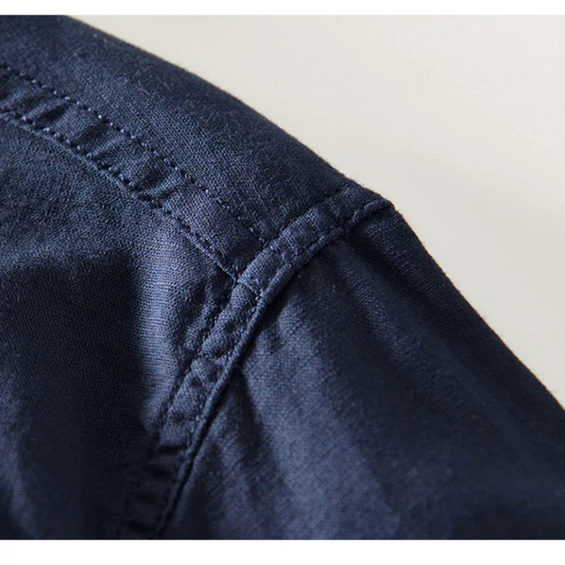 Caleb Linen Mandarin Shirt