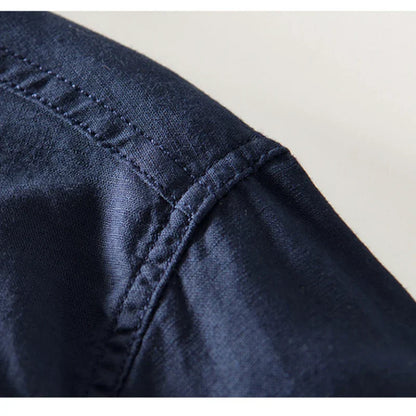 Caleb Linen Mandarin Shirt