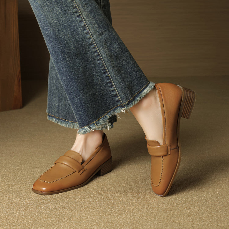 Mocassins en cuir à bout carré Elsie