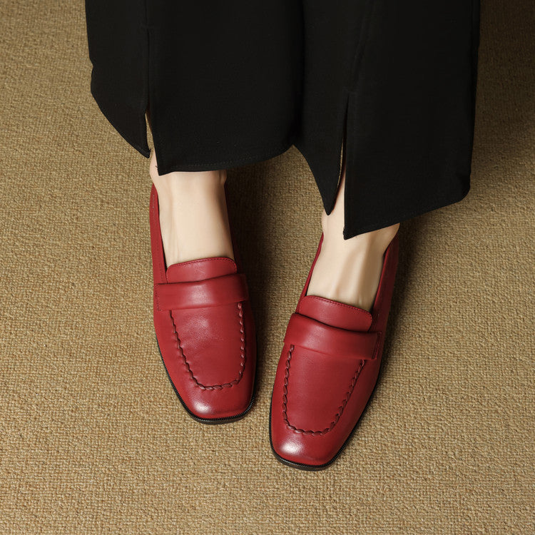 Mocassins en cuir à bout carré Elsie