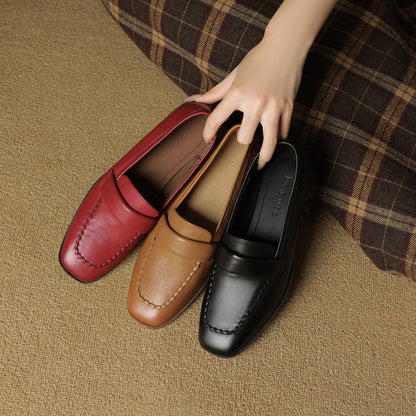 Mocassins en cuir à bout carré Elsie