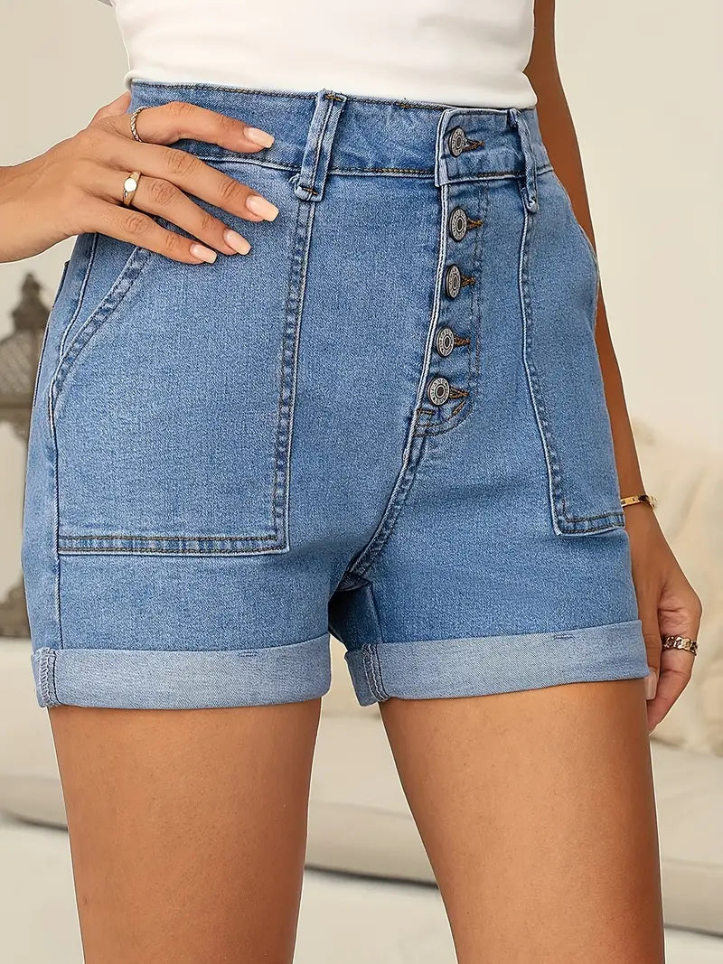 Short en jean extensible Lila Vintage