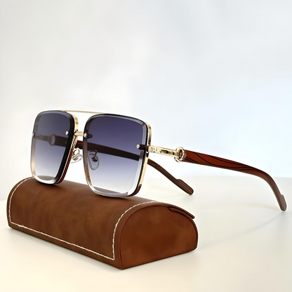 Lunettes de soleil carrées rétro Rex
