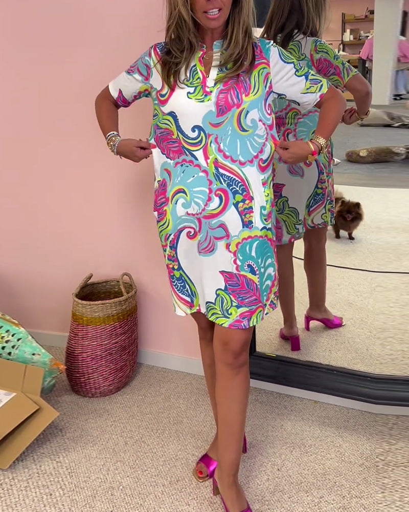 ROBE TRAPEZE IMPRIMEE ARIA