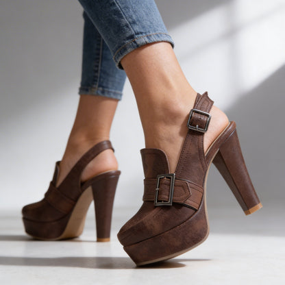 FLORENCE PLATFORM SLINGBACK HEELS