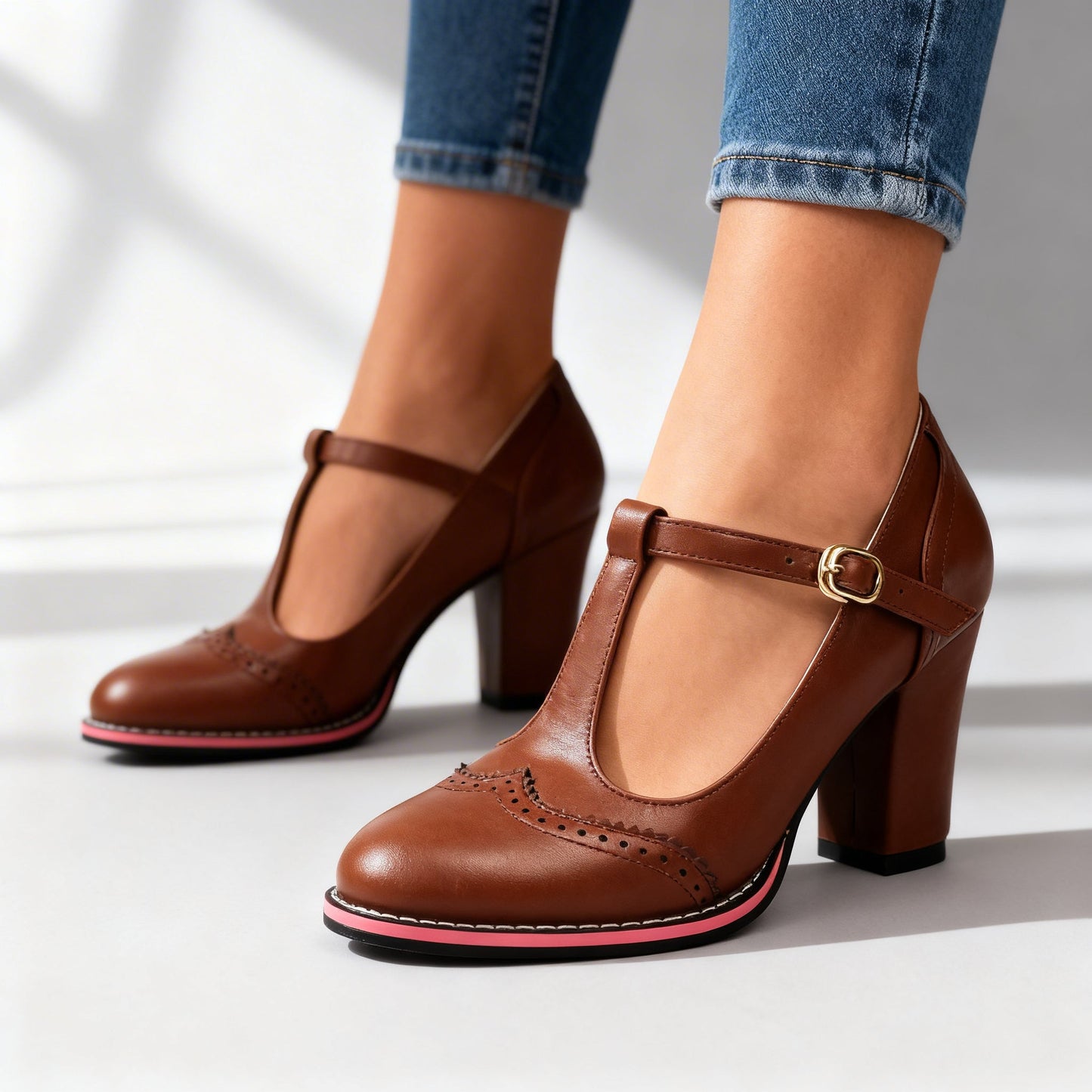 Sage Brogue Block Loafers