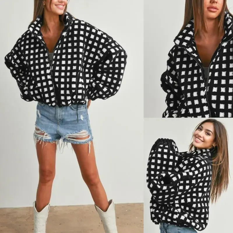 Vivienne Check Sherpa Jacket