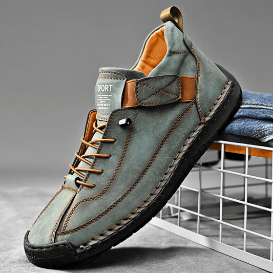 Baskets Hutton en cuir véritable